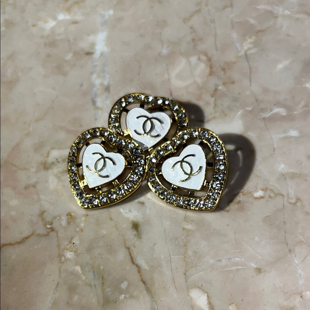 Chanel Gold and White Vintage Buttons AUTHENTIC